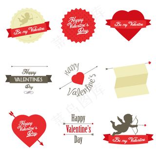 情人节标签设计矢量素材
