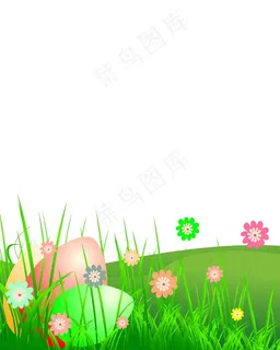 草与花的复活节景观