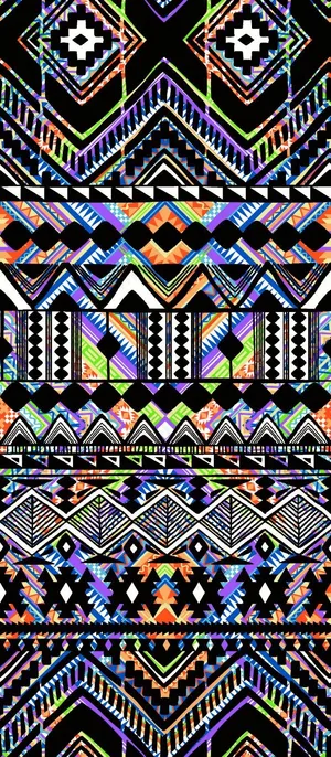 黑色渐变几何图数码印花设计