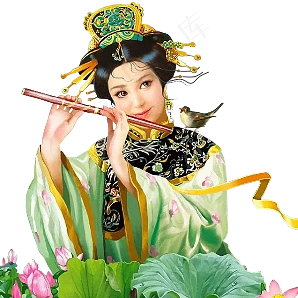 卡通插画后宫妃嫔美女png图片psd模版下载