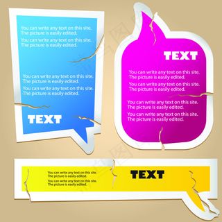 创意裂痕语言框标签矢量素材