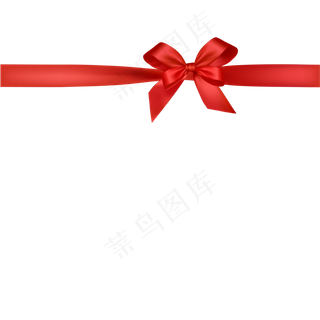 红色丝带蝴蝶结装饰彩页活动,免抠元素