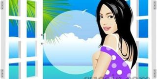 卡通美女矢量图