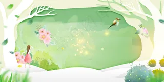 春季清新蓝天淘宝海报背景