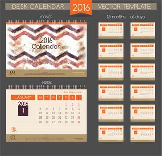 2016猴年日历模板矢量素材V.30
