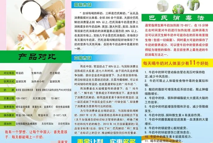 巴氏牛奶彩页图片psd模版下载