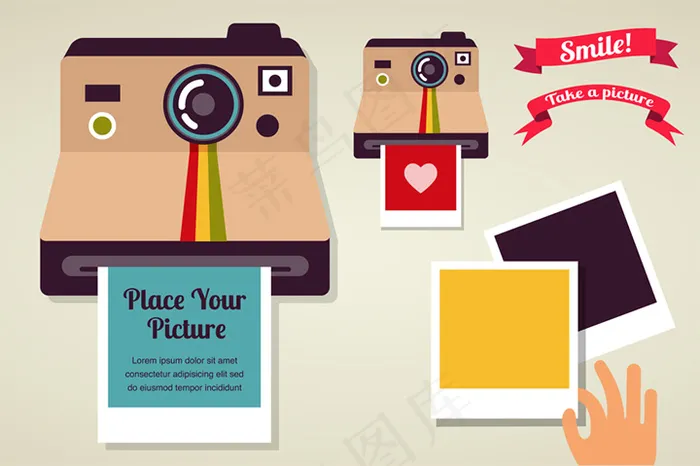 老宝丽来相机eps,ai矢量模版下载