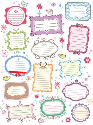 可爱卡通花纹边框矢量素材