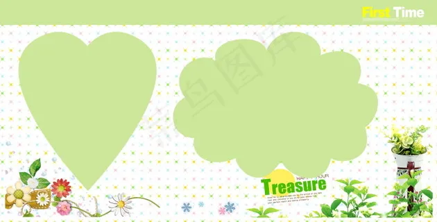 相册写真背景图案素材模板可爱儿童相...