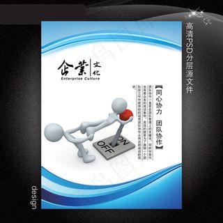 企业文化展板PSD模板下载