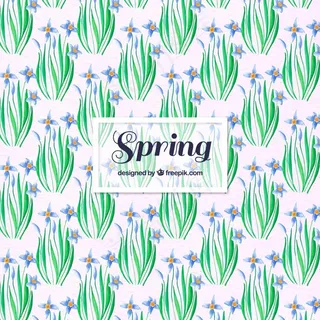 春季绿色植物底纹矢量花纹素材