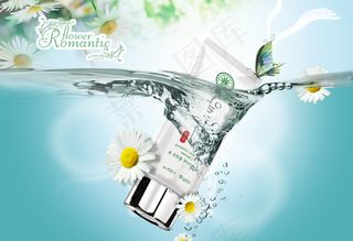 清新动感化妆品广告PSD素材