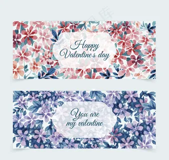2款水彩花卉banner 2款水彩花卉banner