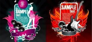 潮流音乐元素矢量素材