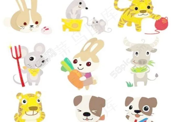 小动物图片eps,ai矢量模版下载