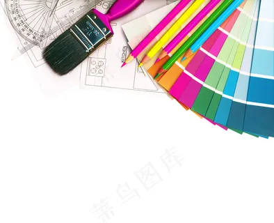 色样和计划 孤立在白色