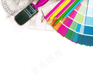 色样和计划 孤立在白色