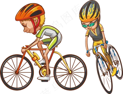卡通自行车骑自行车png免扣素材