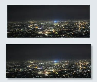 美丽城市鸟瞰夜景