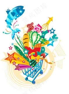 彩色星星矢量花纹素材