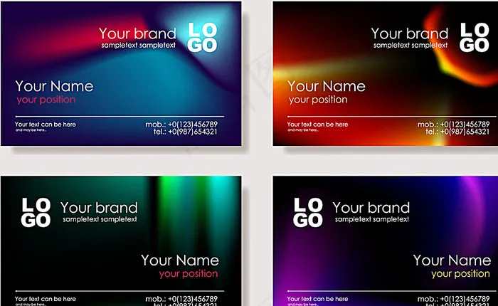 暗色矢量名片图片ai矢量模版下载