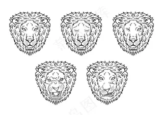 卡通狮子矢量设计