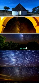 夜景星空流星雨延时摄影超清视频