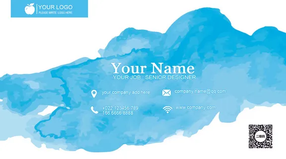 高雅水印简约商务透明名片