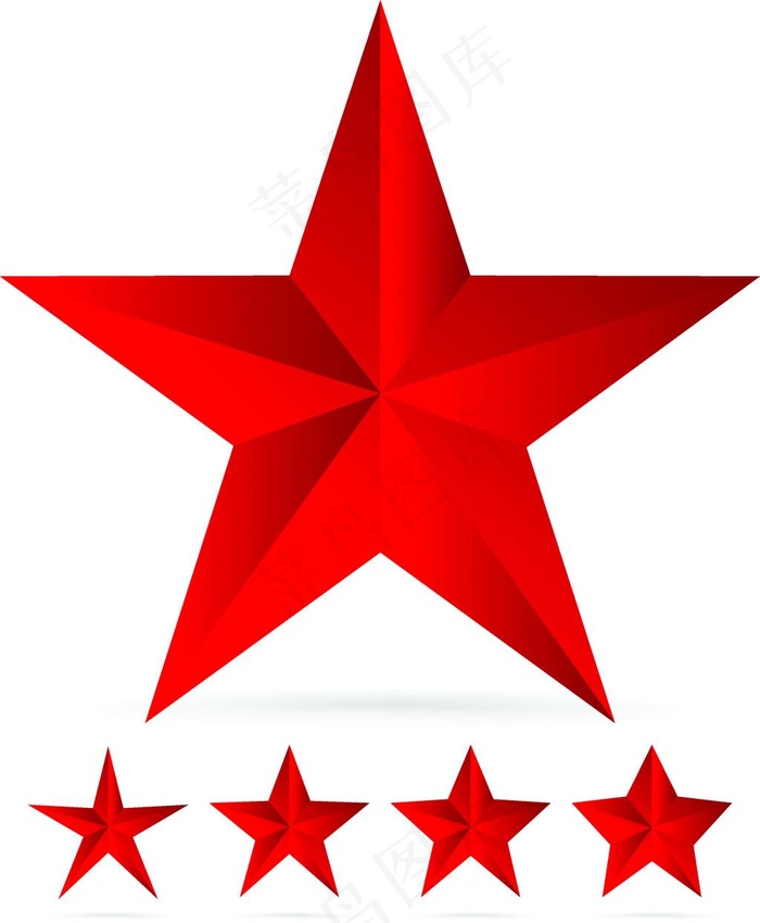 鲜红五角星背景矢量素材