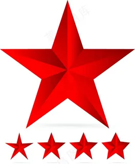 鲜红五角星背景矢量素材