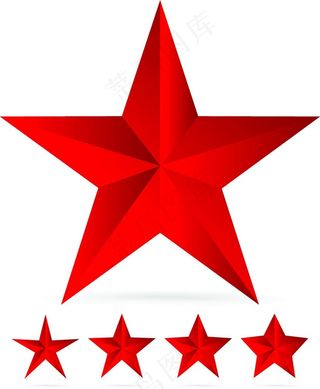 鲜红五角星背景矢量素材