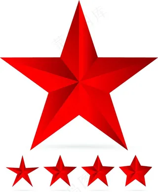 鲜红五角星背景矢量素材