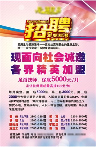 足浴招聘海报