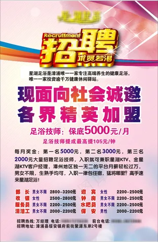 足浴招聘海报