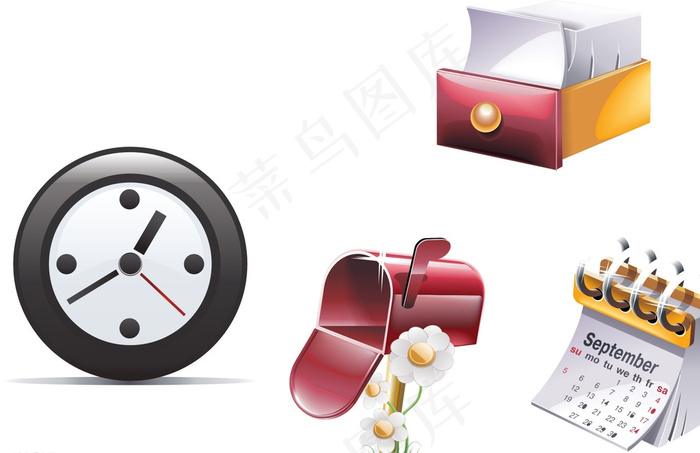闹钟 信箱 台历图片
