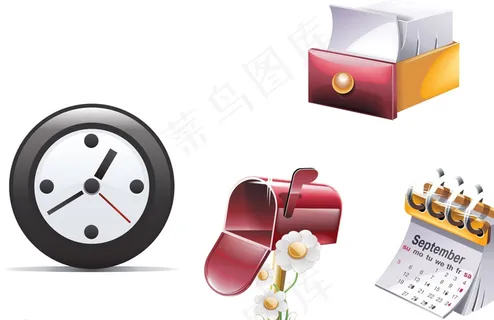 闹钟 信箱 台历图片