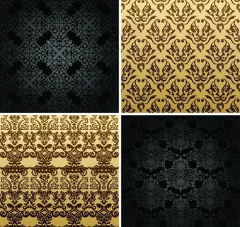 金色欧式花纹矢量素材图片