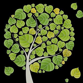 扁平化大树树叶矢量素材图片