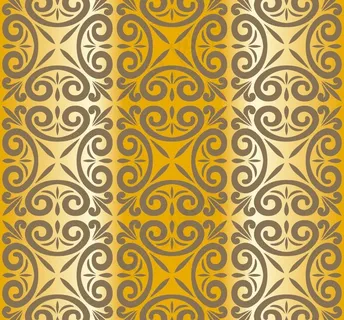 金色欧式花纹花边 无缝花纹 底纹图...