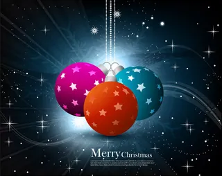 圣诞节挂球矢量素材