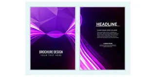 企业国外时尚大气黑紫宣传单页设计模...