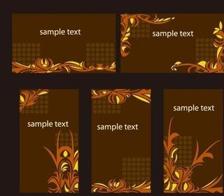 时尚花纹卡片模板矢量素材 ai格式...
