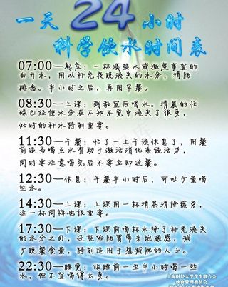 科学饮水时间表图片