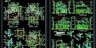 二层带阁楼别墅设计图纸9x11
