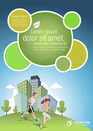 卡通人物宣传海报矢量素材2