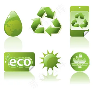 绿色环保促销 循环使用 树叶 环保 促销
