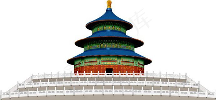 北京著名建筑天坛矢量素材