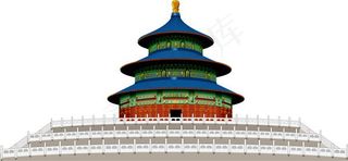 北京著名建筑天坛矢量素材