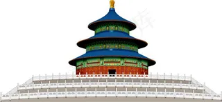 北京著名建筑天坛矢量素材