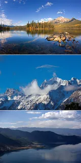 金字塔玉龙雪山主峰扇子斗云南丽江泸...